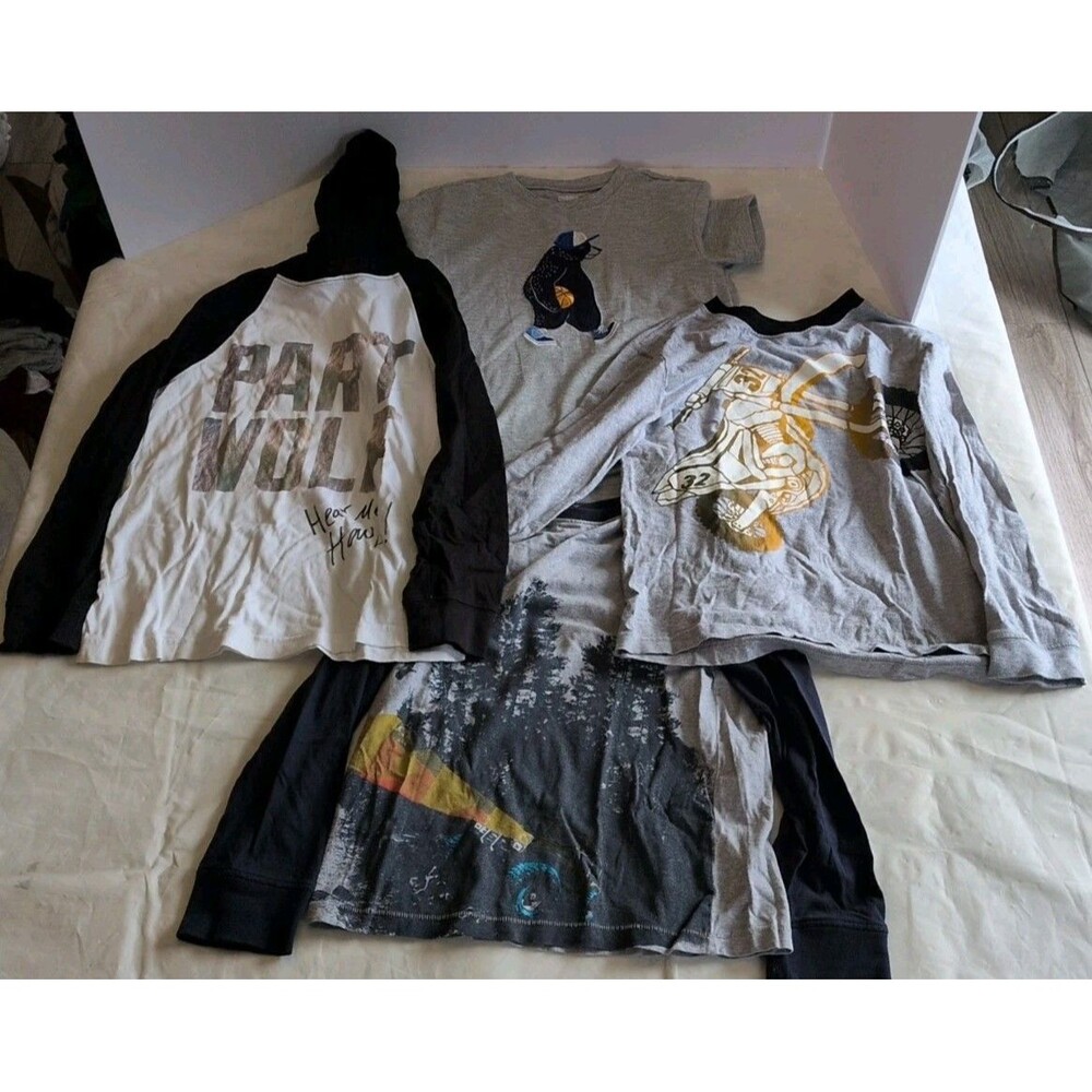 Boys Clothes Size 8 and 7/8 Lot of 4 Long Sleeve Gymboree Shirts Nike Near Wolf